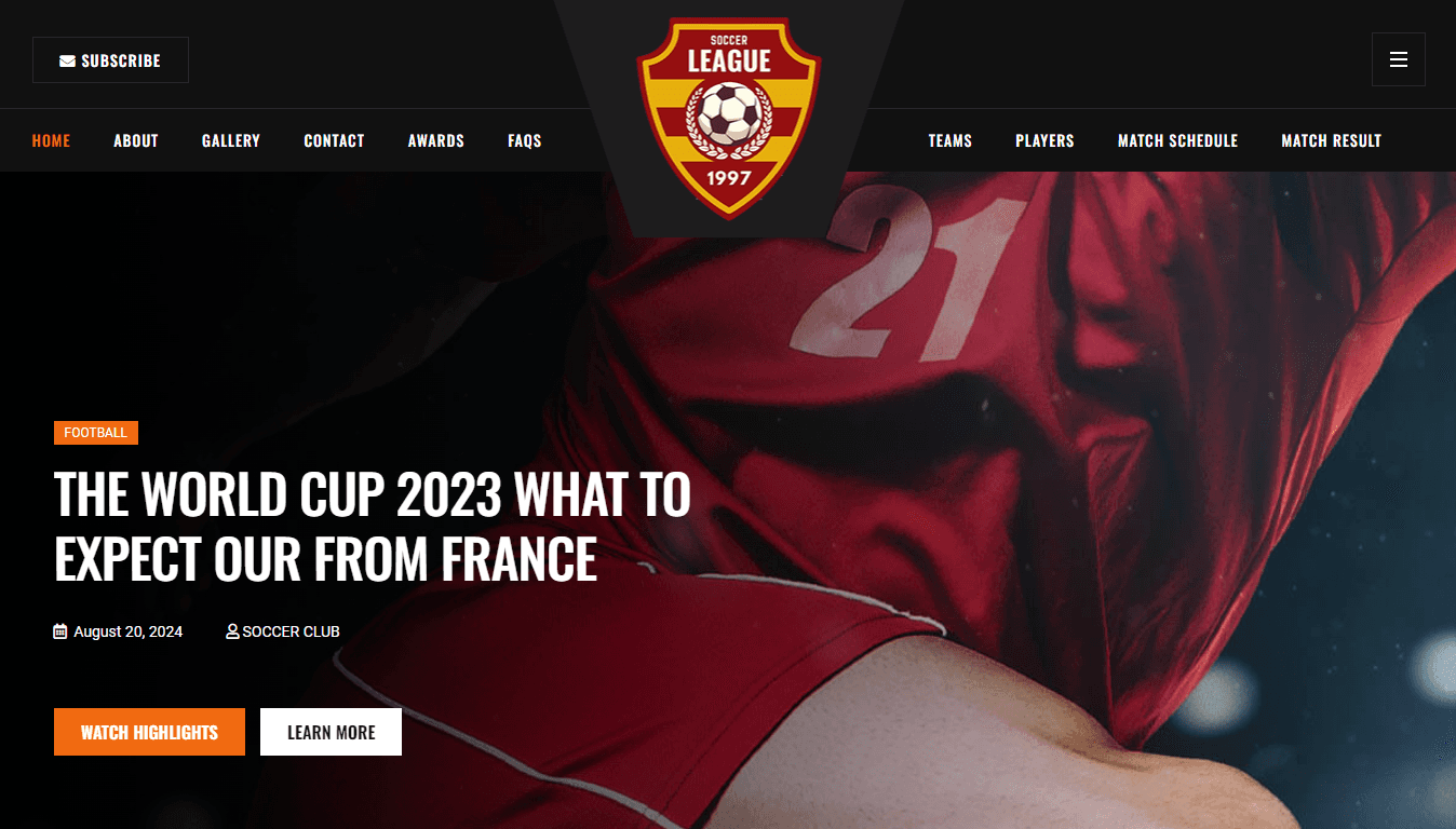 Soccer Club Website